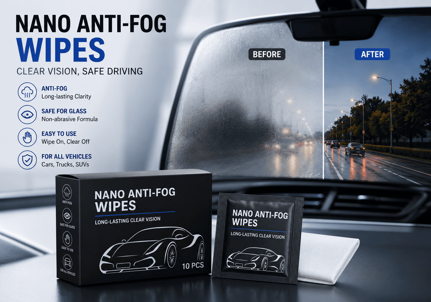 Windshield Anti-Fog Wipes Windshield Anti-Fog Wipes