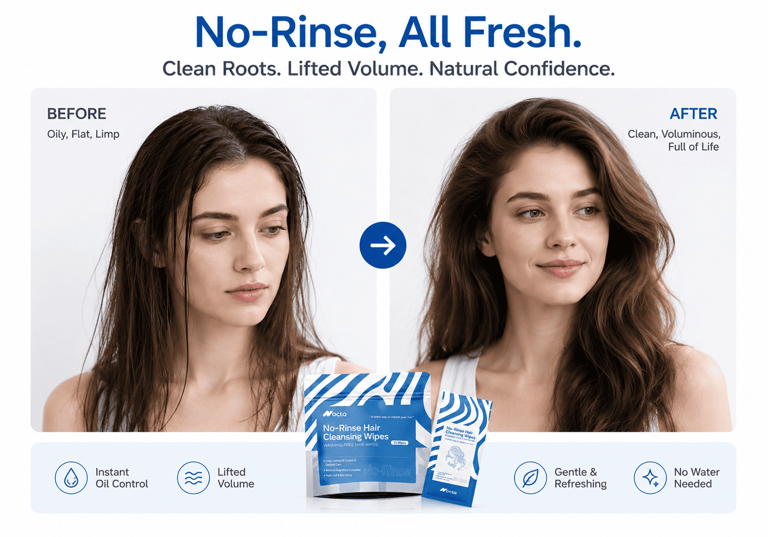 No-Rinse Hair Cleansing Wipes