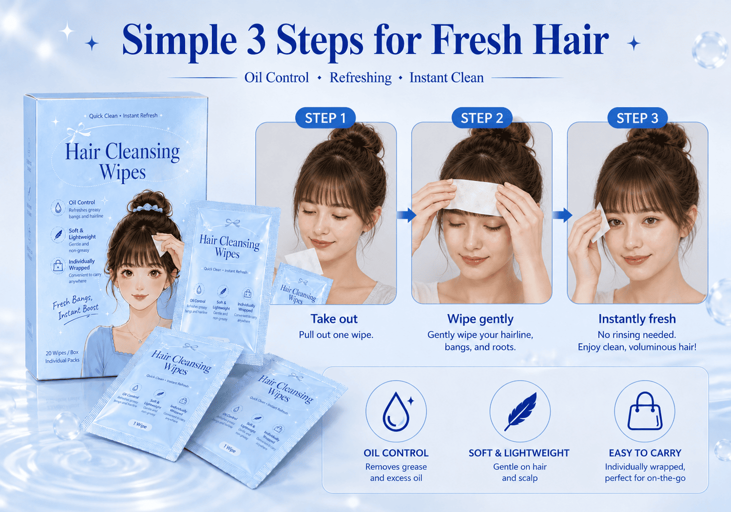 Hair Cleansing Wipes Hair Cleansing Wipes