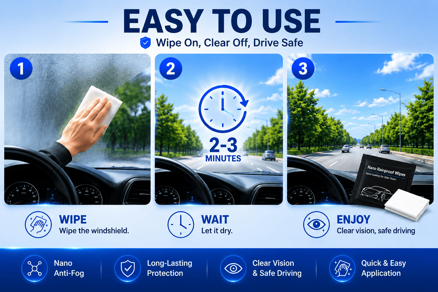 Windshield Anti-Fog Wipes Windshield Anti-Fog Wipes