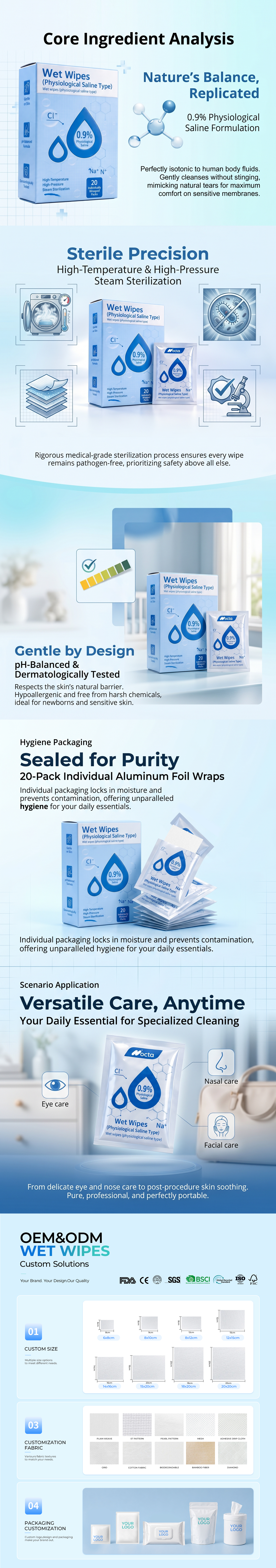 Saline Cleaning Wipes Saline Cleaning Wipes