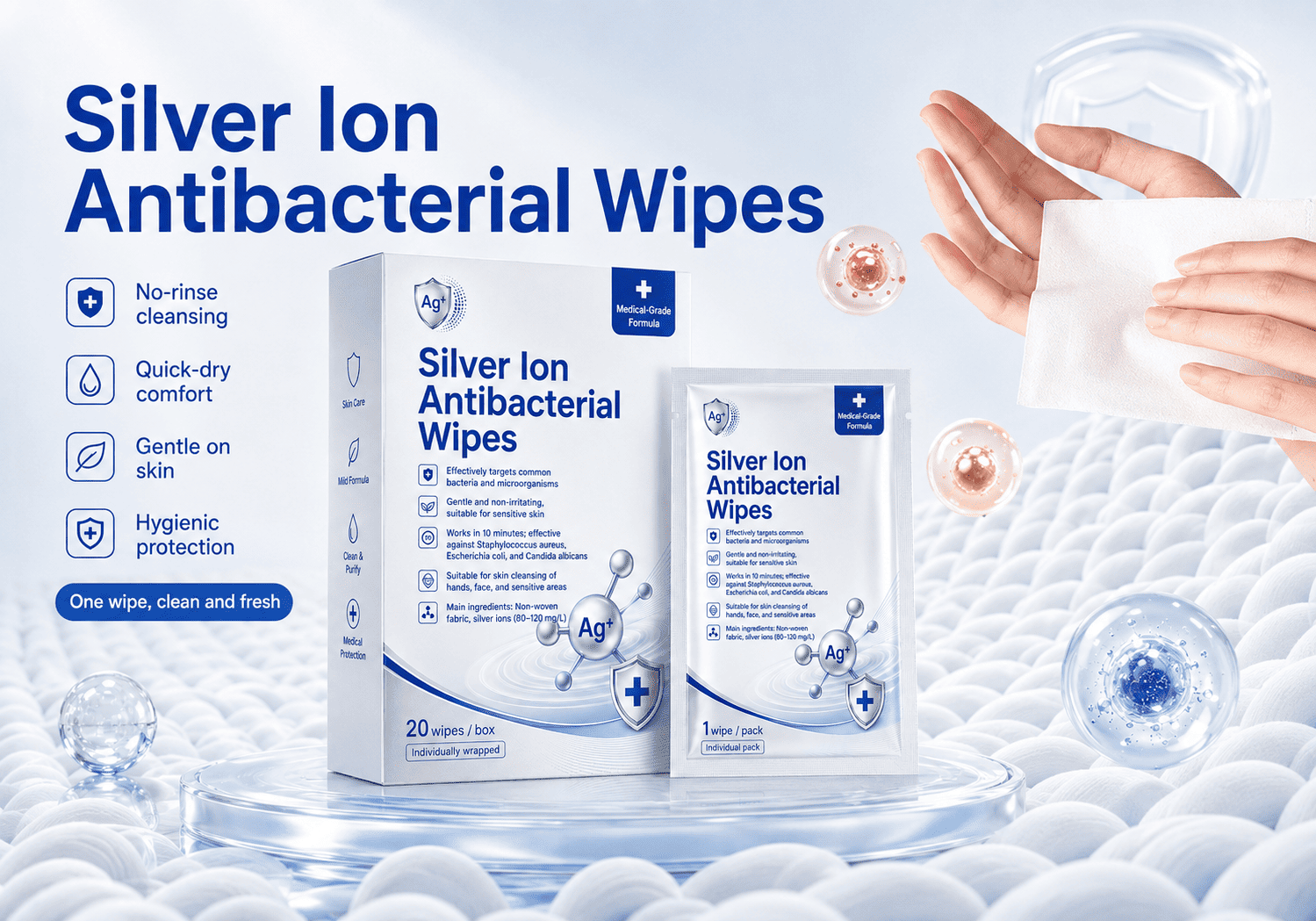 Silver Ion Antibacterial Wipes Silver Ion Antibacterial Wipes