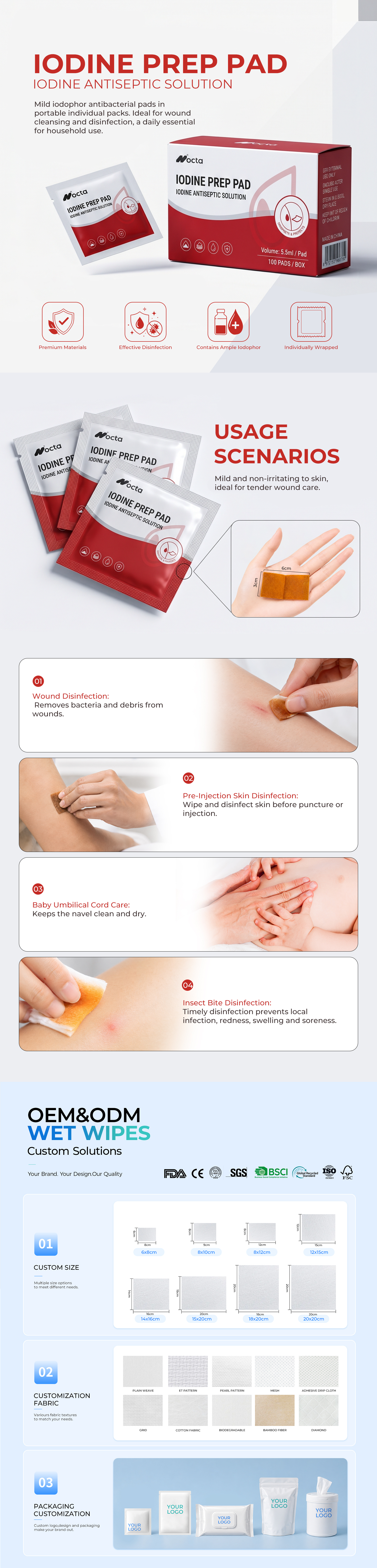 Povidone-Iodine Antiseptic Wipes