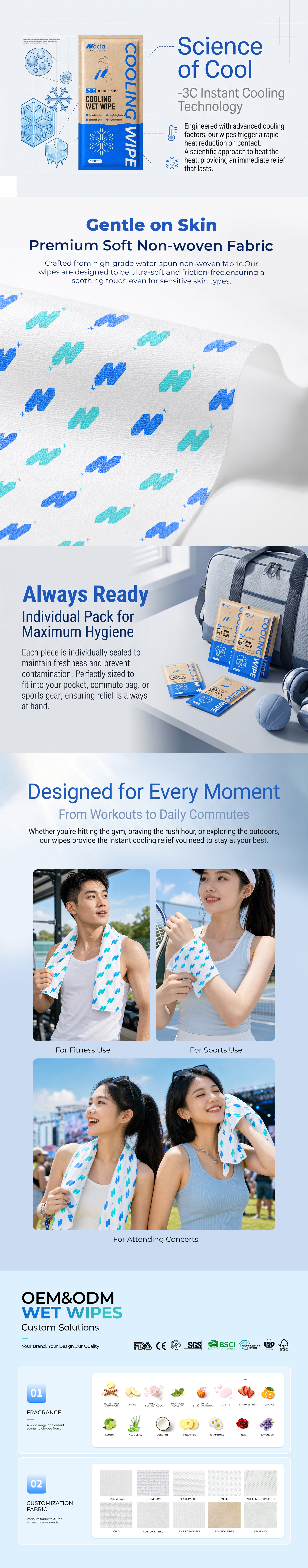 Refreshing Cooling Mini Wipes