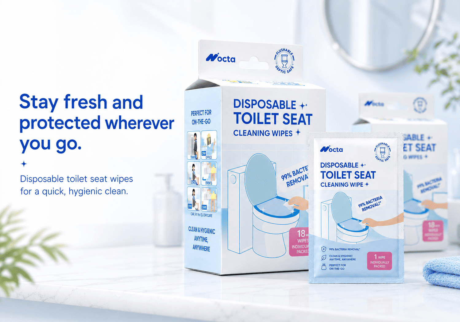 Disposable Toilet Seat Cleaning Wipes