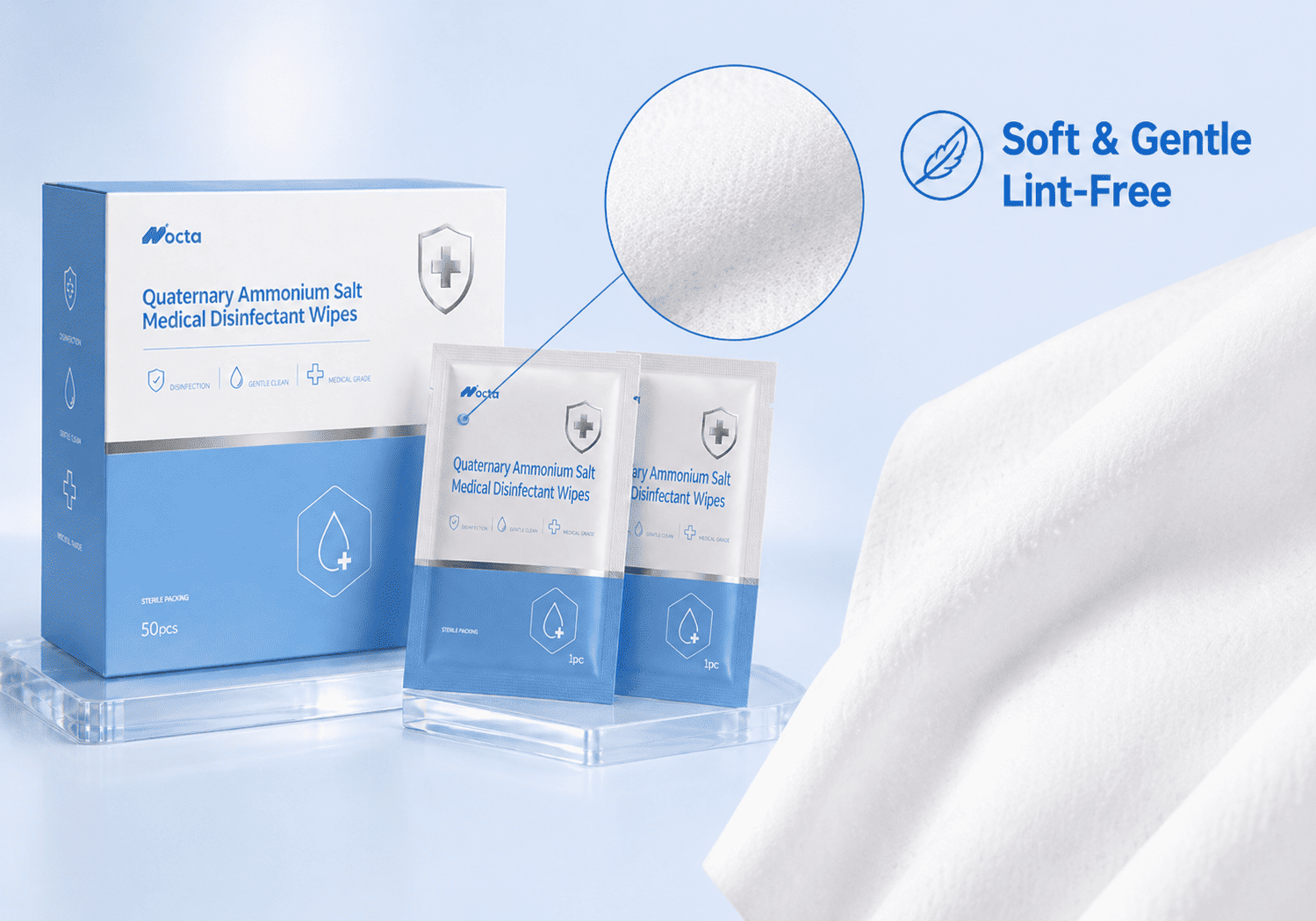 Quaternary Ammonium Salt Medical Disinfectant Wipes