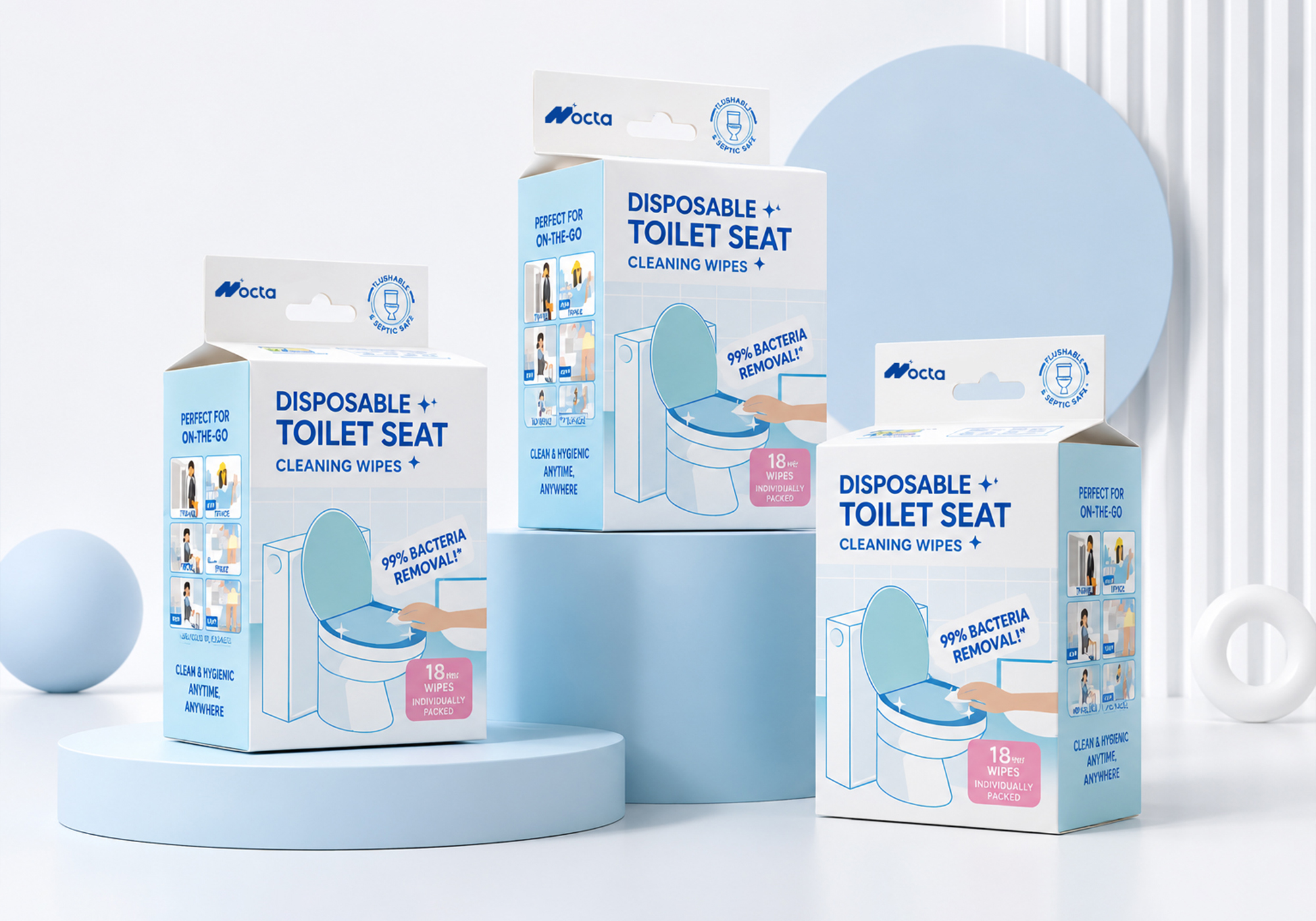 Disposable Toilet Seat Cleaning Wipes