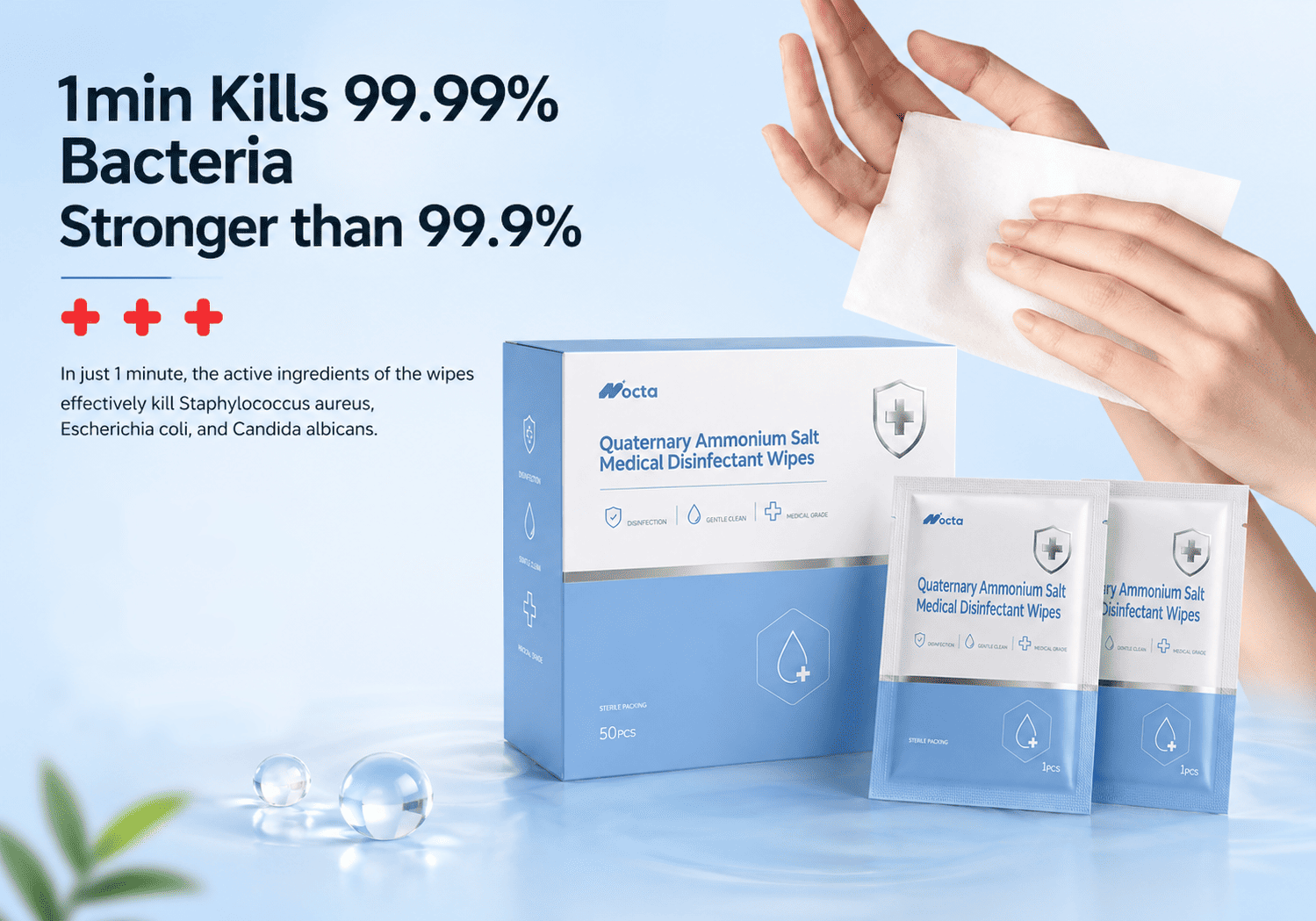 Quaternary Ammonium Salt Medical Disinfectant Wipes